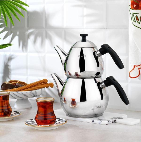 Schafer Tea Chef Orta Boy Çaydanlık Takımı 4 Parça-Siyah - Image 1