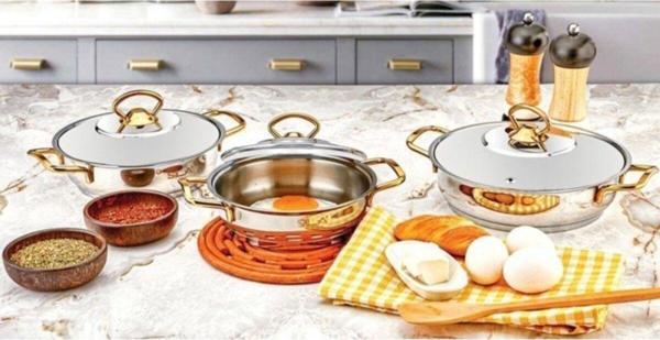 SILA Boğaziçi Gold Omlet Sahan Seti 6 Parça - Image 1