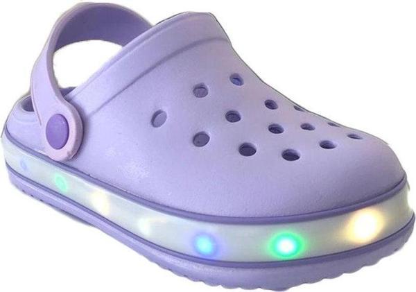 Lila Işıklı Çocuk Havuz/Deniz Sandalet Terlik - Image 1