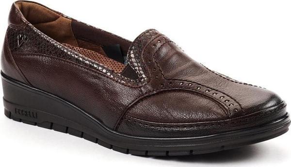 Forelli 25109 Mimoza-H Kahve Kadın Comfort Deri Ayakkabı - Image 1