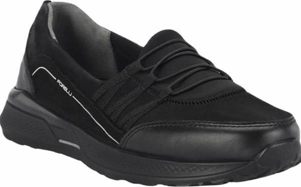 Forelli 46704-G Riba Siyah Kadın Comfort Deri Ayakkabı - Image 1