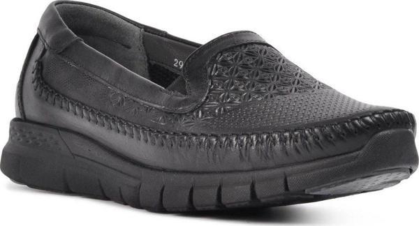 Forelli 29413 Eterna-G Siyah Kadın Comfort Deri Ayakkabı - Image 1