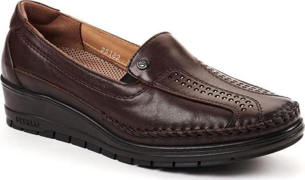 Forelli 25182-H Moriza Kahve Kadın Comfort Deri Ayakkabı - Image 1
