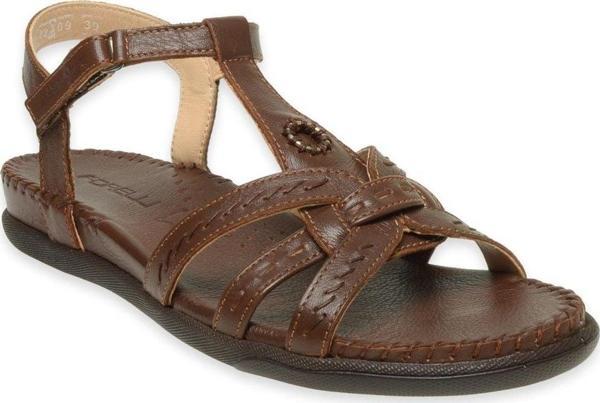 Forelli 22309 Lupin-G Taba Kadın Comfort Deri Sandalet - Image 1