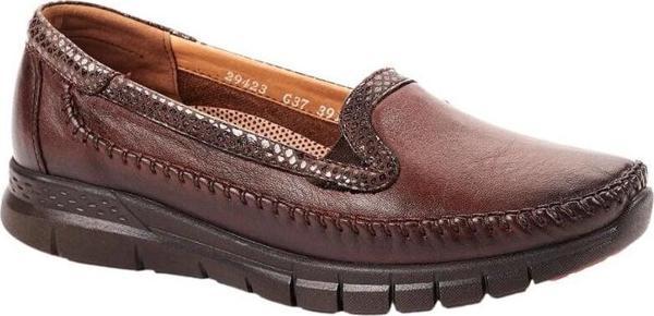 Forelli 29423 Laden-G Kahve Kadın Comfort Deri Ayakkabı - Image 1