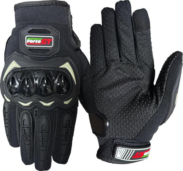 Forte GT 10 PRO Korumalı Yazlık Uzun Parmaklı Motosiklet Eldiveni Siyah M Beden - Image 1