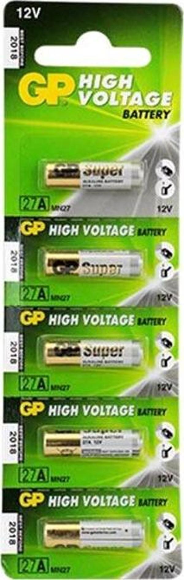 GP 27A 12V İNCE ALARM PİLİ 5Lİ PAKET  - Image 1