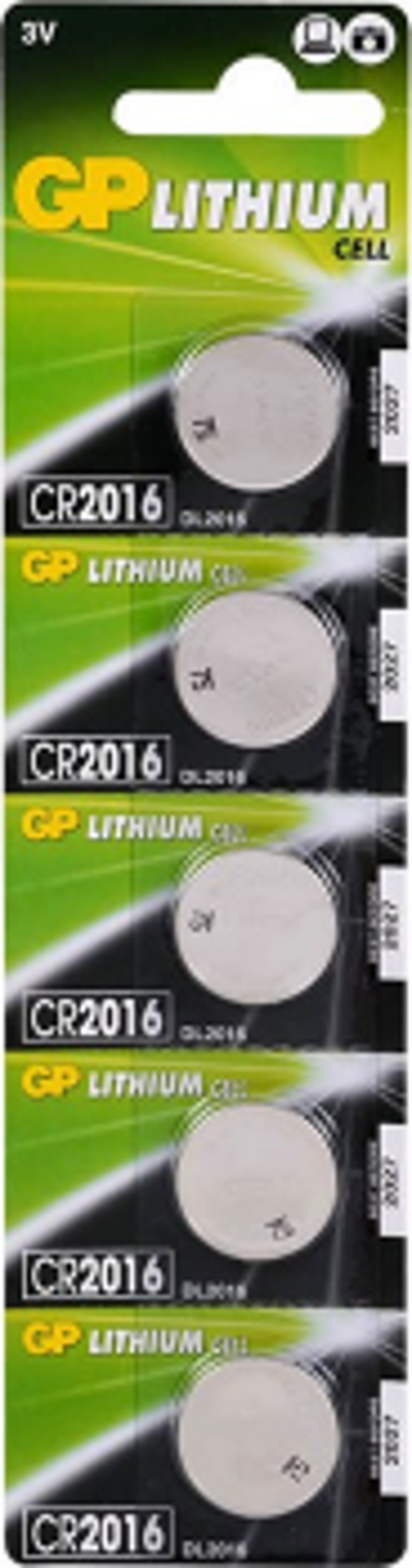 GP LITH.GPCR2016-7C5  PARA PİLİ 3V  5Lİ KART  - Image 1