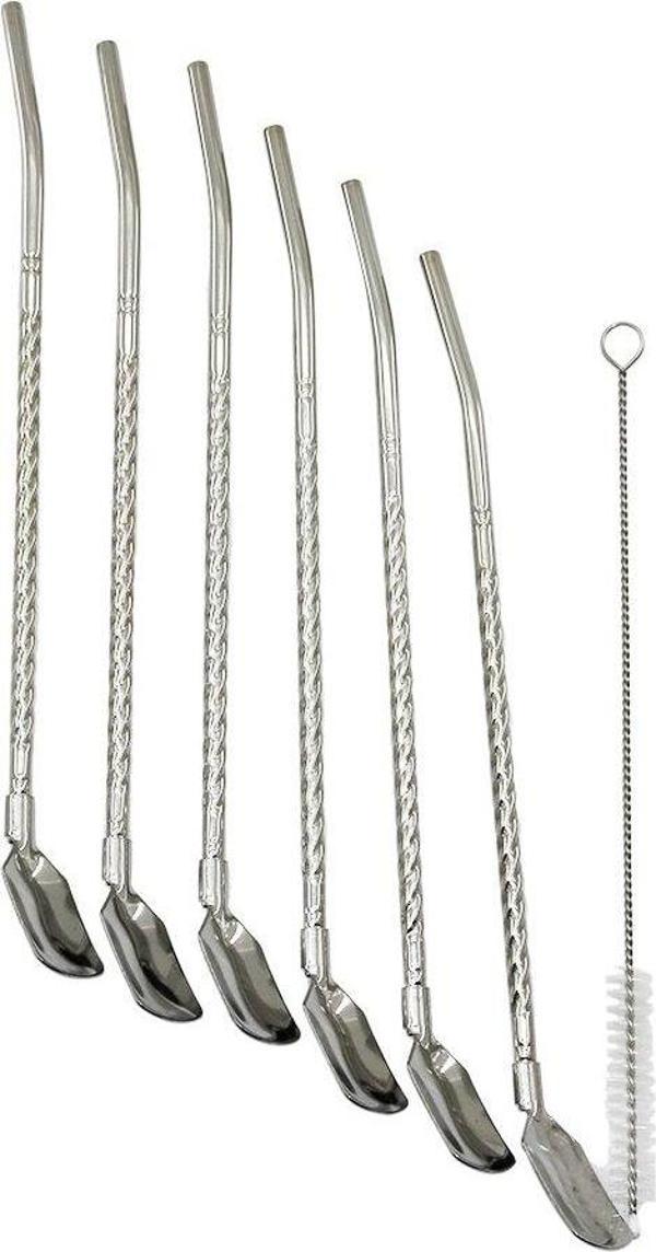 7PCS - 6PİPET + 1TEMİZLEME FIRÇA  ÇELK KAŞIKLI PİPET  - Image 1