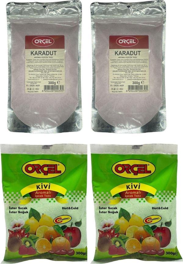 Orçel 2 Kivi 2 Karadut Aromalı Içecek Tozu Oralet 4X300 gr  - Image 1