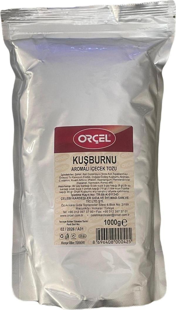 Orçel Kuşburnu Aromalı Içecek Tozu Oralet Çay 1 Kg. - Image 1