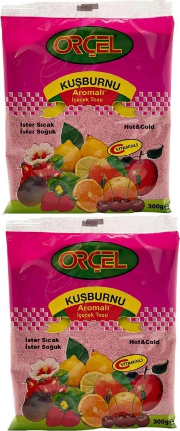 Orçel Kuşburnu Aromalı Içecek Tozu Oralet Çay 300 gr X 2 Adet - Image 1