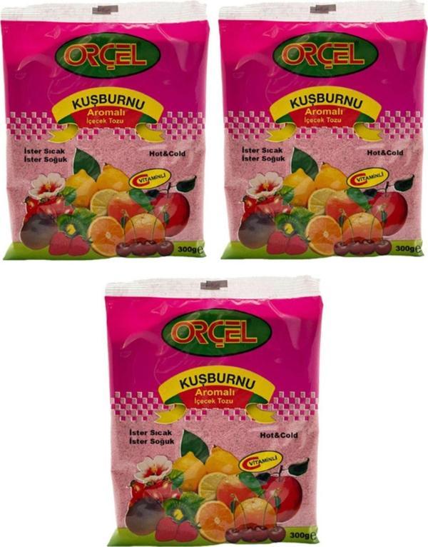 Orçel Kuşburnu Aromalı Içecek Tozu Oralet Çay 300 Gr X 3 Adet - Image 1