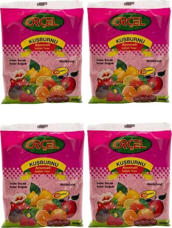 Orçel Kuşburnu Aromalı Içecek Tozu Oralet Çay 300 gr X 4 Adet - Image 1