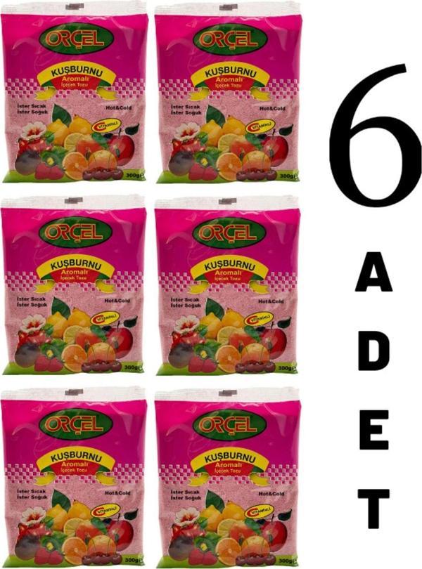 Orçel Kuşburnu Aromalı Içecek Tozu Oralet Çay 300 Gr X 6 Adet - Image 1