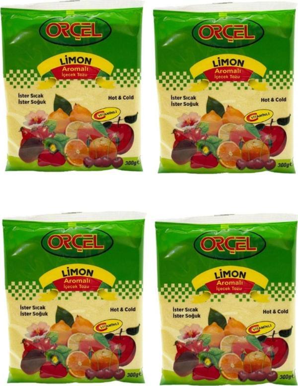 Orçel Limon Aromalı Içecek Tozu Oralet Çay 300 gr X 4 Adet - Image 1