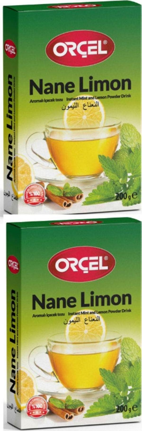 Orçel Nane Limon (Mentöllü) Aromalı Içecek Tozu Oralet Çay 2 X 200 gr  - Image 1