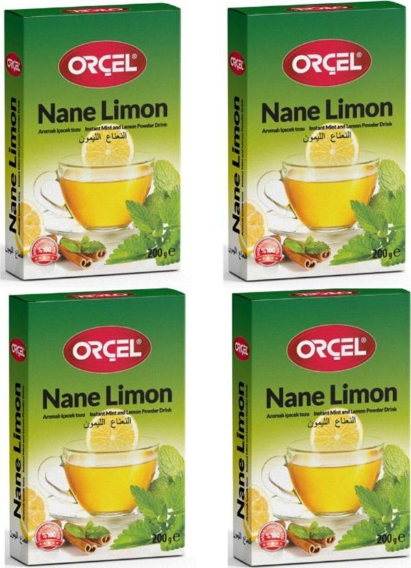 Orçel Nane Limon (Mentöllü) Aromalı Içecek Tozu Oralet Çay 4 X 200 gr  - Image 1