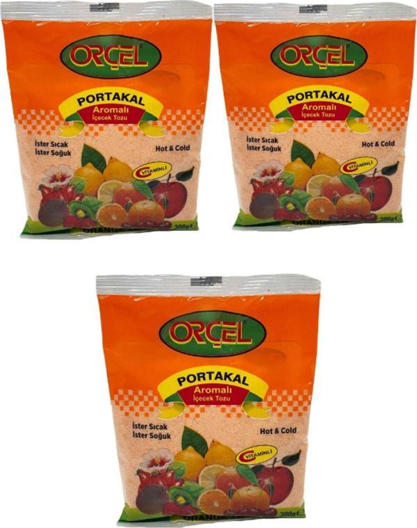 Orçel Portakal Aromalı Içecek Tozu Oralet Çay 300 gr X 3 Adet - Image 1
