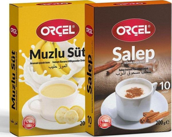 Orçel Salep Muzlu Süt Aromalı Içecek Tozu Oralet Çay 2X200 gr  - Image 1