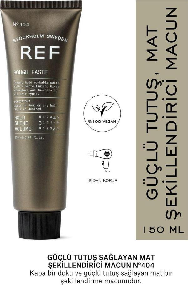 Ref Stockholm Rough Paste N°404 150 Ml Güçlü Tutuş Sağlayan Mat Şekillendirici Macun - Image 1
