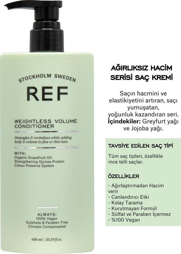 Ref Stockholm Tüm Saç Tipleri Için Hacimlendirici Bakım Kremi 600 Ml Weıghtless Volume Condıtıoner - Image 1