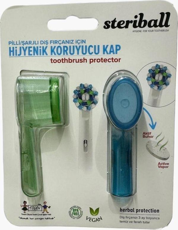 Steriball Şarjlı Ve Pilli Diş Fırçaları İçin Hijyenik Diş Fırçası Koruma Kabı-2'Li - Image 1