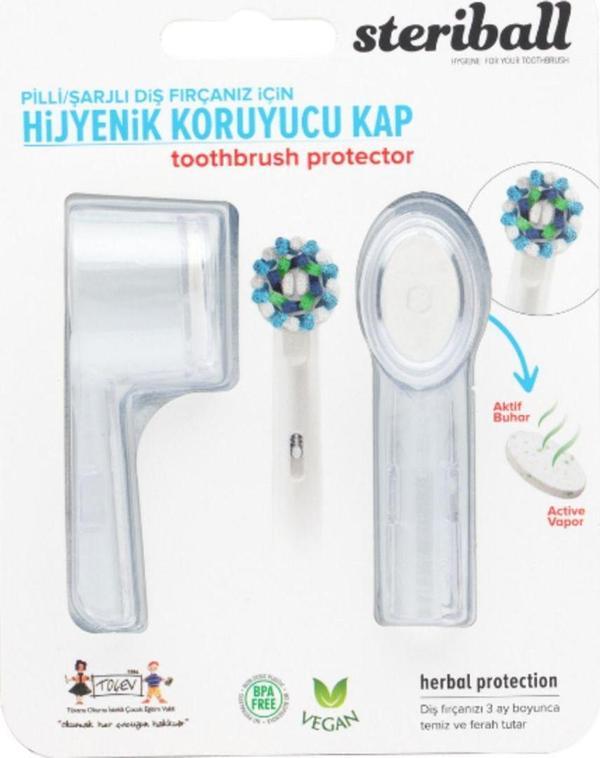 Steriball Şarjlı Ve Pilli Diş Fırçaları İçin Hijyenik Diş Fırçası Koruma Kabı-2'Li Şeffaf X 2 - Image 1