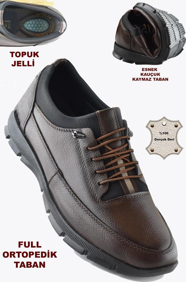 325a Tam Ortopedik Topuk Masajlı Taban Erkek Ayakkabı Hakiki Deri Mevsimlik Ayakkabı - Image 1