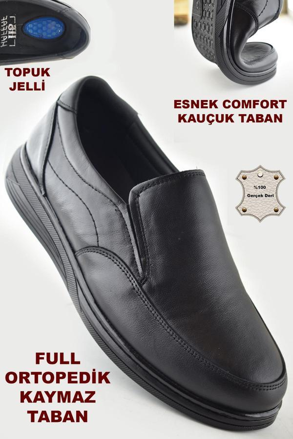 401 Ortopedik Topuk Masajlı Hakiki Deri Kışlık Erkek Ayakkabı Kauçuk Taban - Image 1