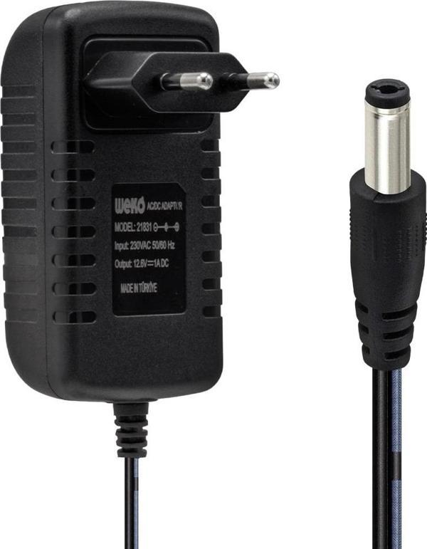 12.6 VOLT - 1 AMPER 5.5*2.5 UÇLU KIRMIZI YEŞİL LEDLİ YERLİ ÜRETİM PRİZ TİPİ ŞARJ ADAPTÖRÜ  - Image 1
