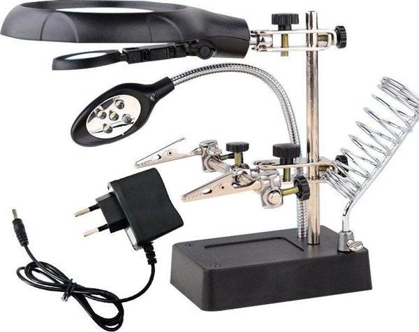 BÜYÜTEÇ MG-16129C MASA ÜSTÜ HAVYA SEHPASI PİLLİ+ADAPTÖRLÜ (4.2V-500MA)  - Image 1