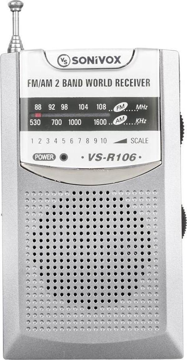 GRİ RENK CEP TİPİ ANALOG FM RADYO VS-R106  - Image 1