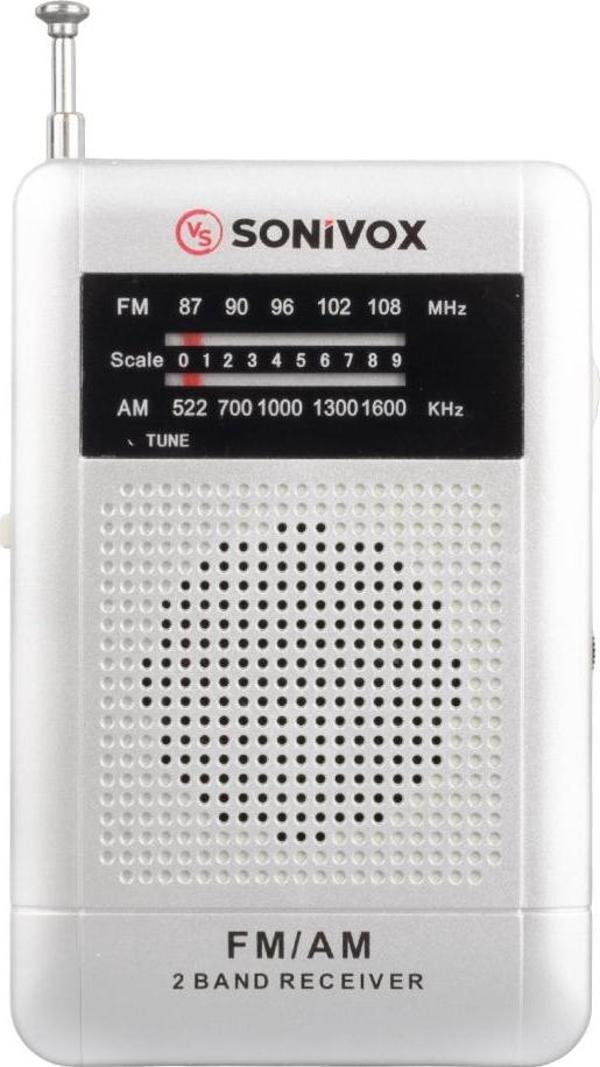 GÜMÜŞ RENK CEP TİPİ ANALOG FM RADYO VS-R115  - Image 1