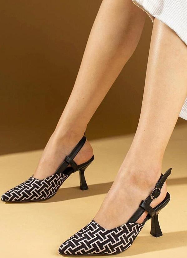 1085 Arkası Açık Kadın Topuklu Ayakkabı 9 cm Abiye Düğün Nişan Kına Gecesi  - Image 1