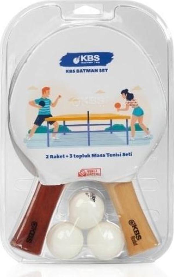 Kbs Batman Set Masa Tenisi Raketi 2 Raket 3 Top - Image 1