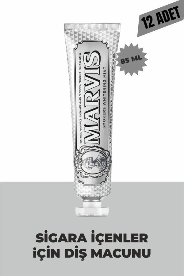 Marvis Smokers Whitening Mint 85 ML Dış Macunu x 12 Adet Avantajlı Set - Image 1