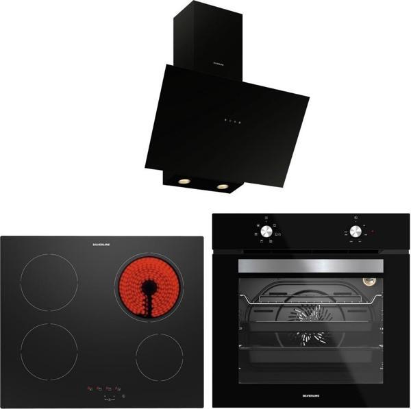 Silverline 3481 Flam - VC8210B01 - BO6501B01 Siyah Cam Ankastre Set - Image 1