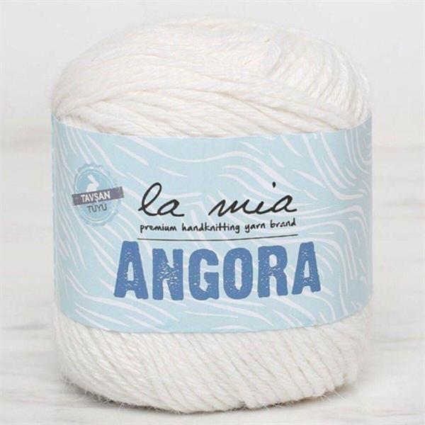 La Mia Angora 50gr Beyaz El Örgü İpi - L001 - 33804 - Image 1