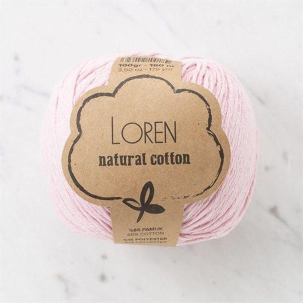 Loren Natural Cotton Pembe El Örgü İpi - R094 - 33910 - Image 1