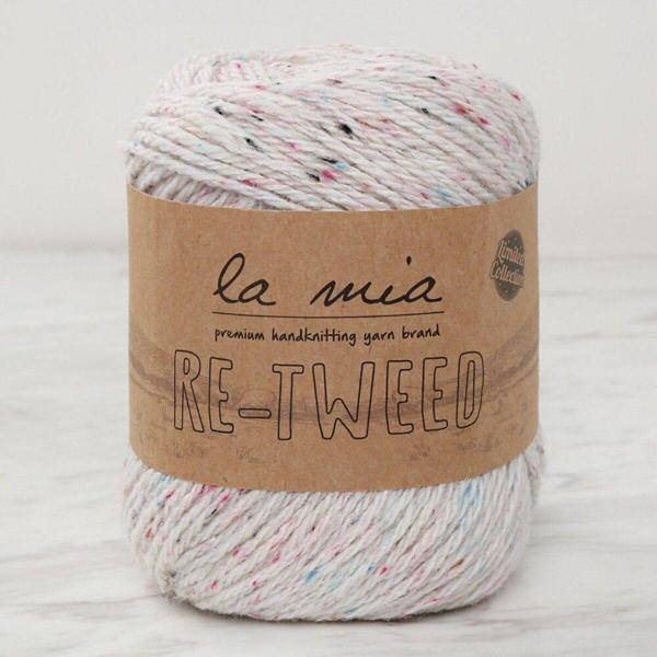 La Mia Re-Tweed Krem Melanj El Örgü İpi - L155 - Image 1