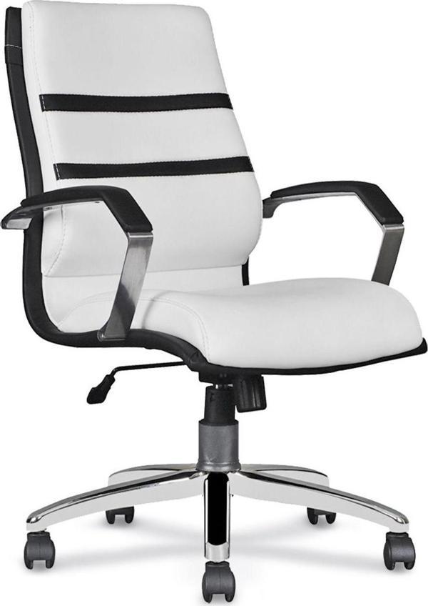 RiseOfis White Şef Koltuğu Multi Tilt Mekanizmalı Krom Yıldız Ayaklı - Image 1