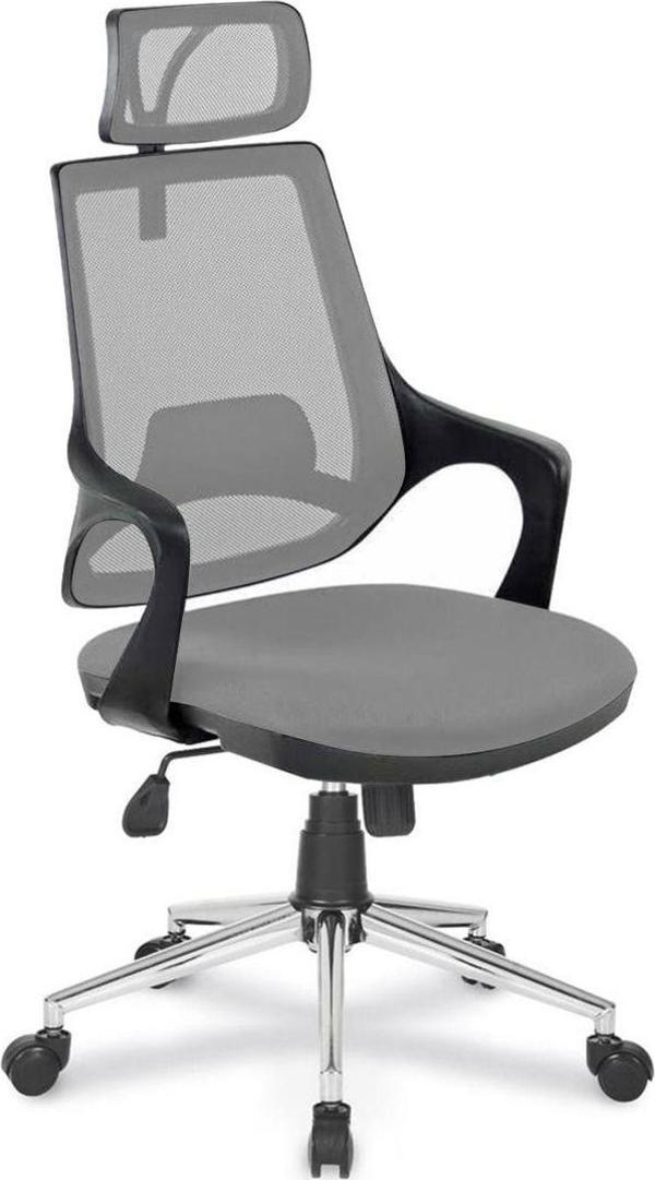 RiseOfis Hermes Siyah Çalışma Koltuğu Krom Ayak - Image 1