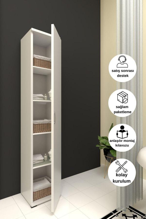 Liyano Banyo Dolabı 5 Bölmeli Kiler Ve Mutfak Dolabı Çok Amaçlı Dolap - Image 1