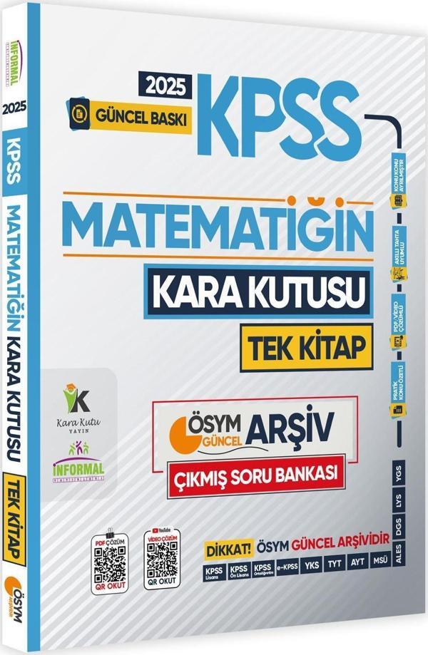 2025 MEB-AGS Kara Kutu Matematik TEK KİTAP ÖSYM Arşiv Çıkmış Soru Bankası K.Özetli Video/PDF Çözümlü - Karakutu Yayınları - Image 1
