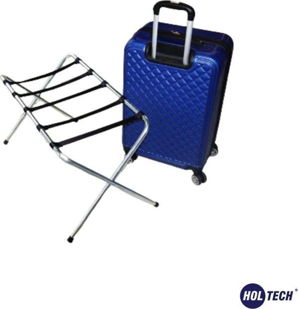 Holtech Katlanır Otel Tipi Metal Valizlik Bavul Sehpası Valiz Sehpası - Image 1