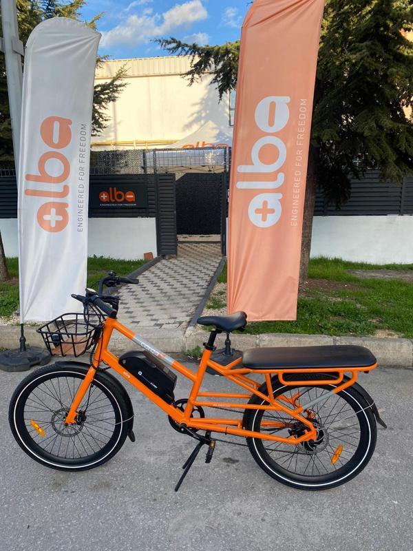 Alba Cargo S Ticari Elektrikli Kargo Bisikleti 36V19.2Ah batarya, Hidrolik Disk Fren, Turuncu Renk  - Image 1