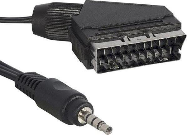 Ayt Uydu Alıcısı AV Kablo 3.5 Mm Stereo Erkek Scart Kablo 1.2 Metre Kısa Jack Uydu Cihazı Tivibu İçin - Image 1