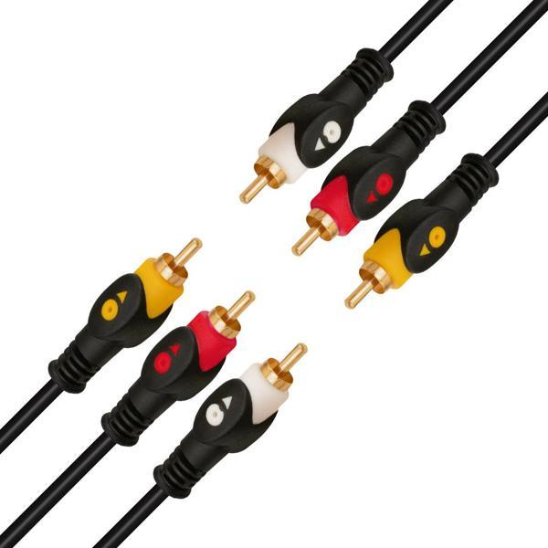 POWERMASTER 3 RCA + 3 RCA 1.5 METRE POŞETLİ GOLD 1. KALİTE KABLO - Image 1