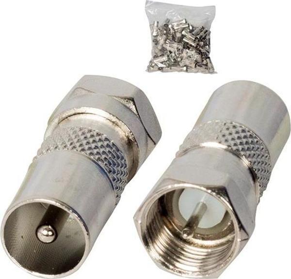 Ayt F Konnektör Erkek 60 Ohm Erkek Çevirici Metal Konnektör - Image 1
